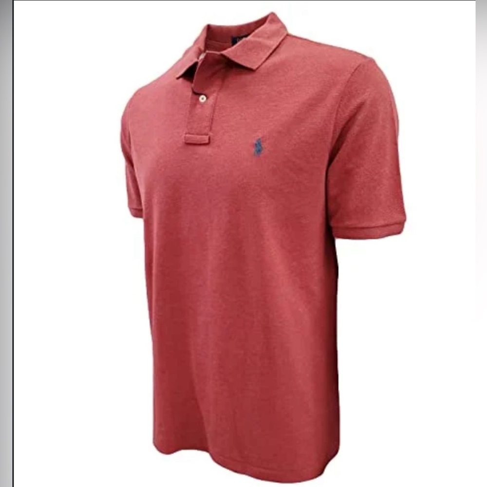 Polo Ralph Lauren Mens Custom Slim Fit Mesh Polo Shirt XXL Venetian Red Heather”